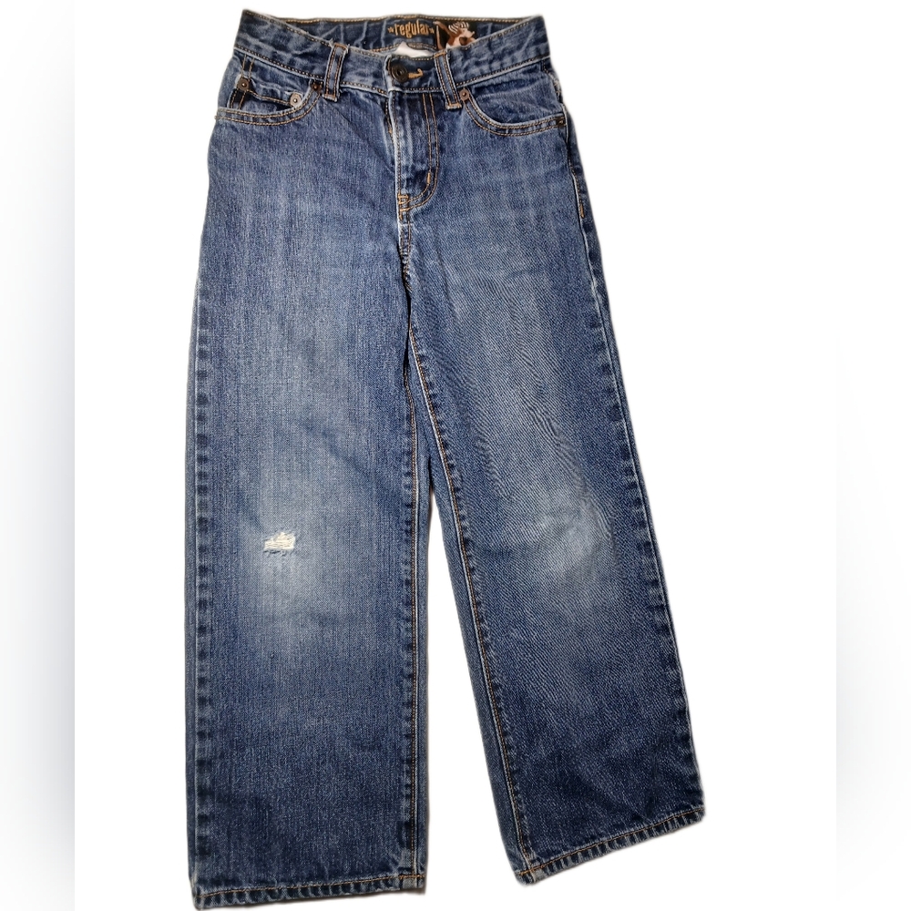 Old Navy Slim Regular Cut Size 8 Boys Denim Faded Distressed Jeans